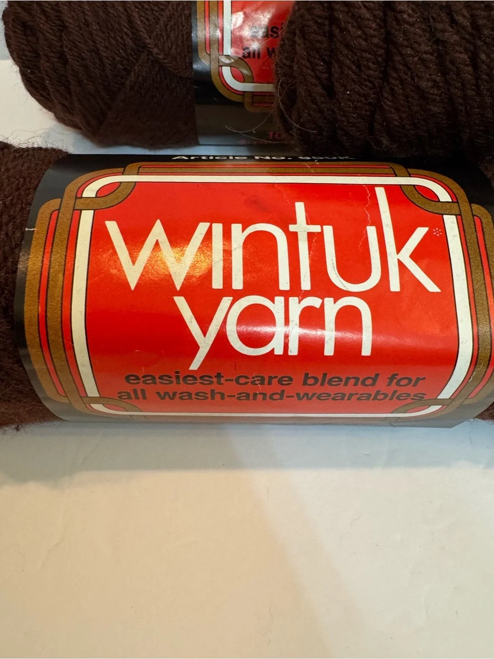 VTG Yarn 5 Skeins Lot DuPont WINTUK 100% Acrylic 3022 Dark Brown 8498